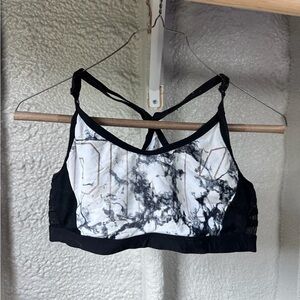 PINK Victoria's Secret Black and White Marble Sports Bra